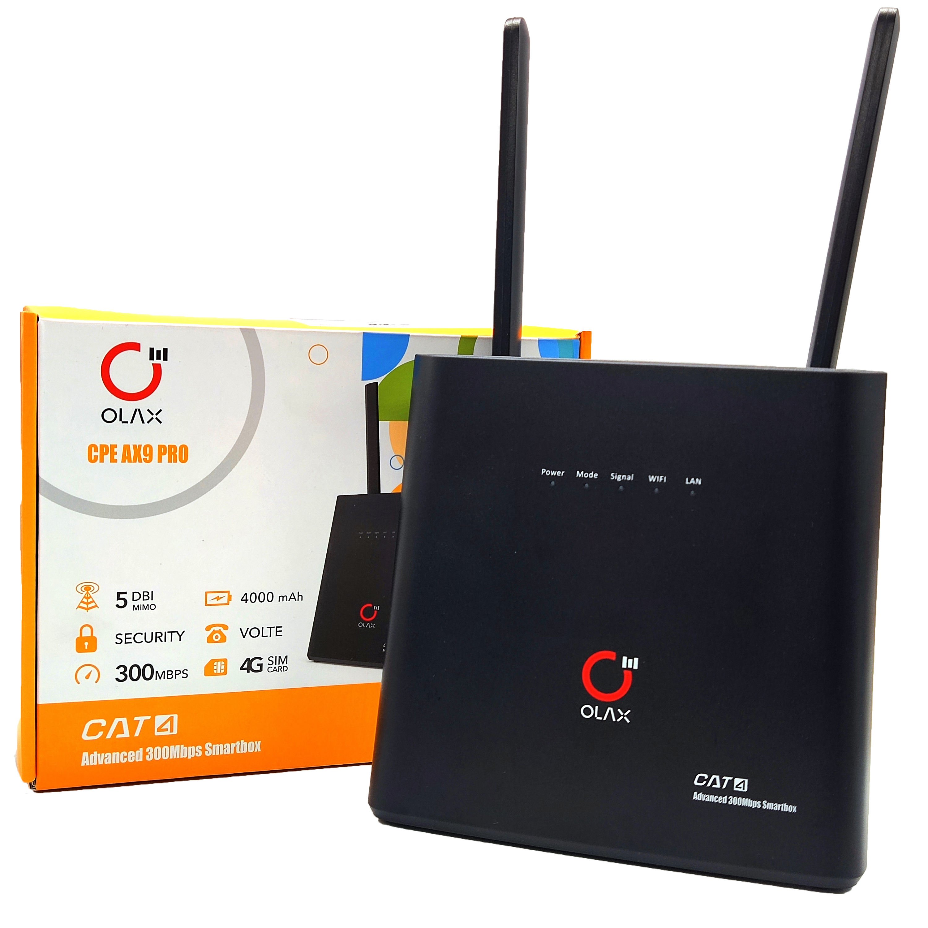 OLAX AX9 Pro wifi router EU version 4000mah cpe 4g wireless wifi router with sim card slot Detachable Antenna modem